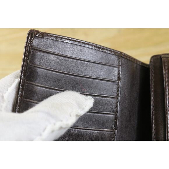 Coach Wallet Womens Brown Leather Signature C Logo Monogram Bifold Vintage - Picture 4 of 11